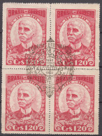 Brazil Brasil 1949 Mi#748 Piece Of 4, Nice Cancel - Gebraucht