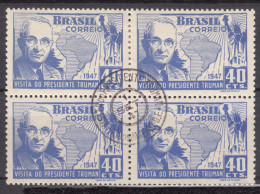Brazil Brasil 1947 Mi#717 Piece Of 4, Nice Cancel - Used Stamps