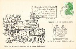 27 Aubevoye Chapelle De Bethléem Inauguration De La Flamme 1985 , Premier Jour Mise En Service De La Flamme - Aubevoye