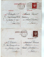 TB 4056 - 1942 - Entier Postal Type Pétain - Mr DELAUTIER à JUVISY - SUR - ORGE Pour Me PARROT Notaire à SAINT GAULTIER - Cartes Postales Types Et TSC (avant 1995)