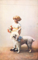 ANIMAUX - CHIEN - Caniche Royal Avec Une Jeune Fille - Publicité Chocolat L'AIGLON - Carte Postale Ancienne - Cani