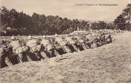 MILITARIA - MANOEUVRE - Unsere Truppen Im Schützengraben - Carte Postale Ancienne - Manöver