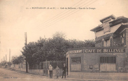 CPA 91 MONTGERON / CAFE DE BELLEVUE / RUE DE LA GRANGE - Montgeron