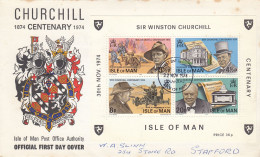 FDC ISLE OF MAN Block 1 - Sir Winston Churchill