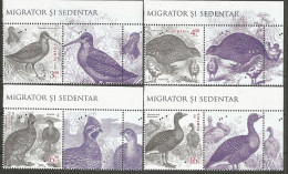 RO 2022-BIRDS, ROMANIA 4v + Lables, MNH - Ongebruikt
