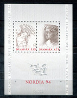 DÄNEMARK Block 8, Bl.8 Mnh - NORDIA '94, Vögel, Birds, Oiseaux - DENMARK / DANEMARK - Hojas Bloque