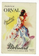 Mini-Carte Illustrée 6 X 9 Cm - Parfum Orval - Molinard - Grasse, Paris - Anciennes (jusque 1960)