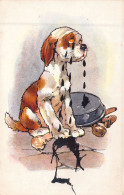 ILLUSTRATION NON SIGNES - Chien Pleure Devant Sa Gamelle Renversée - Carte Postale Ancienne - Non Classés