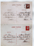 TB 4062 - 1942 / 43 - Entier Postal Type Pétain - Mme DORE à BOURGANEUF Pour Mme MONTEIL à PARIS - Cartes Postales Types Et TSC (avant 1995)