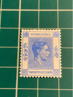 1938 Hong Kong 25c Blue MM (SB1/090) - Nuevos