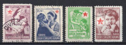 1945-1946 TURKEY TURKISH SOCIETY FOR THE PROTECTION OF CHILDREN USED (250k And 500k Stamps Are Not Included) - Sellos De Beneficiencia