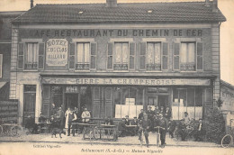 CPA 91 BALLANCOURT / MAISON VIGNOLLE / CAFE / RESTAURANT DU CHEMIN DE FER - Ballancourt Sur Essonne