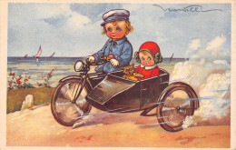 ¤¤   -  Illustrateur " CASTELLI "  -   SIDE-CAR    -  Moto       -   ¤¤ - Castelli