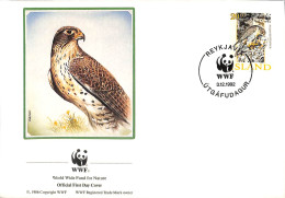 [917775]B/TB//O/Used-Islande 1992 - UTGAFUDAGUR, W.W.F, Oiseaux, Aigles & Rapaces Diurnes, Animaux - FDC