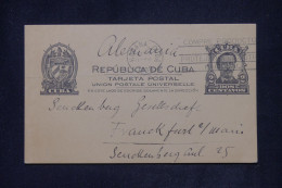 CUBA - Entier Postal De La Havane Pour L'Allemagne En 1938   - L 142312 - Cartas & Documentos