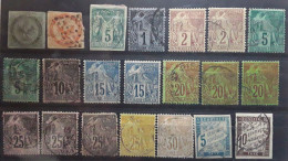 Colonies Générales Type AIGLE SAGE ALPHEE DUBOIS TAXE,21 Timbres Majorité Obl Cachets Divers ,, Cote 190 Euros - Otros & Sin Clasificación