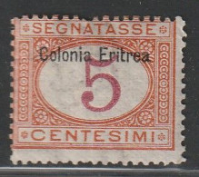 ERYTHREE - Timbres Taxe N°1 (I) * (1903) 5c Orange Et Carmin - Eritrée