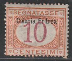 ERYTHREE - Timbres Taxe N°2 (I) * (1903) 10c Orange Et Carmin - Eritrée