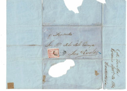 CTN83 - ARGENTINE CONFEDERATION 5c TYPE II GRAND CHIFFRE SUR LETTRE SANS CONTENU ROSARIO 20/9/1860 - Storia Postale