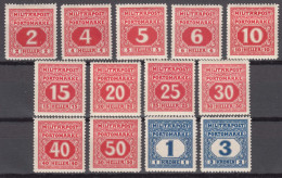 Bosnia And Herzegovina Under Austrohungarian Protectorate 1916 Porto Mi#14-26 Mint Hinged - Unused Stamps