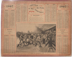 ALMANACH Des Postes Et Télégraphes  Année 1907 "Le Train Du Dimanche Soir" - Formato Grande : 1901-20