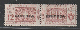 ERYTHREE - Colis Postaux N°19 * (1916-24) 12L Brun-rouge - Eritrea