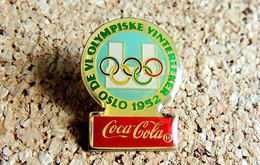 Pin's Boisson Soda - COCA COLA - JO D' HIVER OSLO 1952 - Verni époxy - Fabricant PREMIER - Coca-Cola