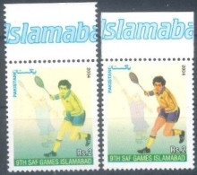 2004 PAKISTAN - RED COLOR MISSING - Badminton 9TH SAF GAMES ISLAMABAD - ERROR MNH - Pakistan