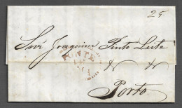 PORTUGAL PRE PHILATELIC LETTER - 1849 PONTE DE LIMA - PORTO (PLB#02) - ...-1853 Prefilatelia