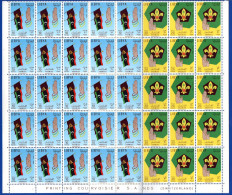 1473. LIBYA 1964 SCOUTS , MICHEL 154-155 VERY FINE MNH SHEETS OF 50 (HALF SHEETS OF 100)  FOLDED IN THE MIDDLE - Libye