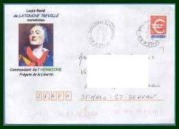 PAP € Repiqué L.R. De Latouche Treville Commandant De L'Hermione Cad 17 île D'Aix 2002 (pas Com.!) Frégate De La Liberté - Prêts-à-poster:private Overprinting