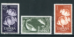 SAHARA ESPAGNOL- Y&T N°195 à 197- Neufs Avec Charnière * (poissons) - Sahara Español