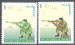 2004 PAKISTAN - RED COLOR MISSING - Shooting 9TH SAF GAMES ISLAMABAD - ERROR MNH - Pakistan