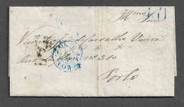 PORTUGAL PRE PHILATELIC LETTER - 1853 LISBOA ? - PORTO (PLB#02) - ...-1853 Prefilatelia