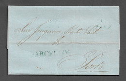 PORTUGAL PRE PHILATELIC LETTER - 1852 BARCELOS - PORTO (PLB#02) - ...-1853 Préphilatélie