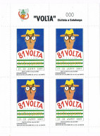 Hojita 4 Viñetas, Label, Cinderella. VOLTA Ciclista Catalunya  1998. Muestra Numeracion CEROS, Dentada ** - Errors & Oddities