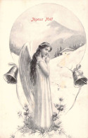 ANGE Féminin Vous Souhaite Un Joyeux Noël - Carte Postale Ancienne - Engelen