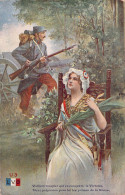 MILITARIA - Patriotique - Femme Au Bonnet Frugien Tient Les Palmes De La Gloire - Carte Postale Ancienne - Heimat