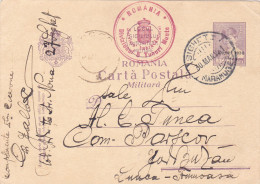 Romania, 1931, WWII Military Censored CENSOR ,POSTCARD STATIONERY  POSTMARK  SIGHET - Lettres 2ème Guerre Mondiale