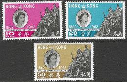 Hong Kong. 1962 Stamp Centenary. MH Complete Set. SG 193-195 - Unused Stamps