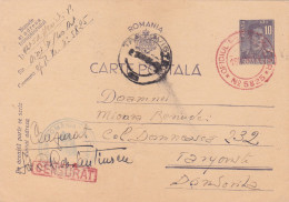 Romania, 1944, WWII Military Censored CENSOR ,POSTCARD STATIONERY  POSTMARK  TARGOVISTE,OPM #5825 - World War 2 Letters