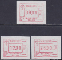 België 1985 - Mi:autom 4, Yv:TD 10, OBP:ATM 60 Set, Machine Stamp - XX - Relifil - Postfris