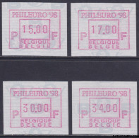 België 1998 - Mi:autom 36, Yv:TD 45, OBP:ATM 96 Set, Machine Stamp - XX - Phileuro 98 - Neufs