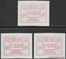 België 1986 - Mi:autom 5, Yv:TD 11, OBP:ATM 62 Set, Machine Stamp - XX - Congo Zaire With Decimal Point - Ungebraucht