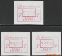 België 1987 - Mi:autom 10, Yv:TD 16, OBP:ATM 67 Set, Machine Stamp - XX - Portus 87 - Ungebraucht