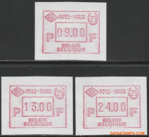 België 1988 - Mi:autom 15, Yv:TD 21, OBP:ATM 72 Set, Machine Stamp - XX - Bch 1913-1988 - Postfris