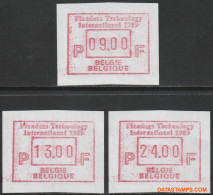 België 1989 - Mi:Autom 16, Yv:TD 22, OBP:ATM 73 Set, Machine Stamp - XX - Flanders Technology - Postfris