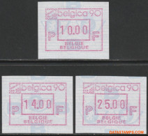 België 1990 - Mi:Autom 21, Yv:TD 27 II, OBP:ATM 79 Set, Machine Stamp - XX - Belgica 90 - Postfris