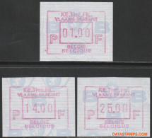 België 1990 - Mi:autom 23, Yv:TD 31, OBP:ATM 82 Set, Machine Stamp - XX - Ke.the.fil. - Postfris