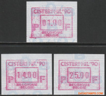 België 1990 - Mi:autom 24, Yv:TD 32, OBP:ATM 83 Set, Machine Stamp - XX - Cisterphil 90 - Ungebraucht